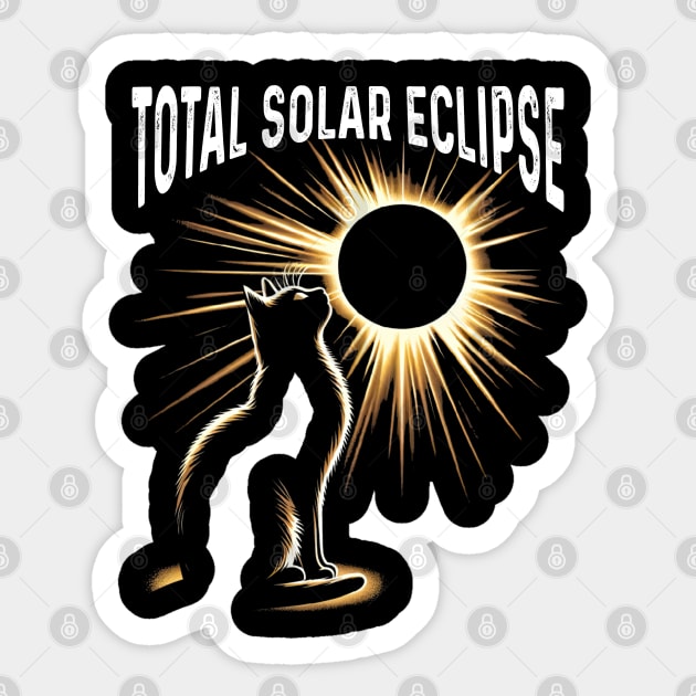 Solar Eclipse 2024 Shirt Total Eclipse April 8th 2024 Cat Sticker by Peter smith
